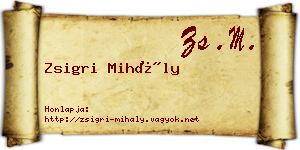 Zsigri Mihály névjegykártya